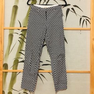 Navy Diamond Shapes Dress Pants.